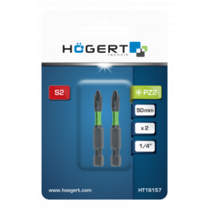 Set 2 biti 50 mm, PZ2 IMPACT Hogert, otel S2