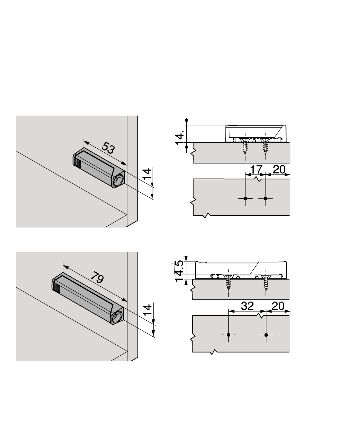 Placuta Adaptare TIP-ON 956.1201, Gri