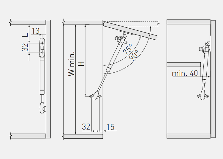 Piston Gaz cu amortizare ALB 80N