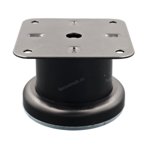 Picior Ajustabil H:50mm din Otel, Finisaj NEGRU